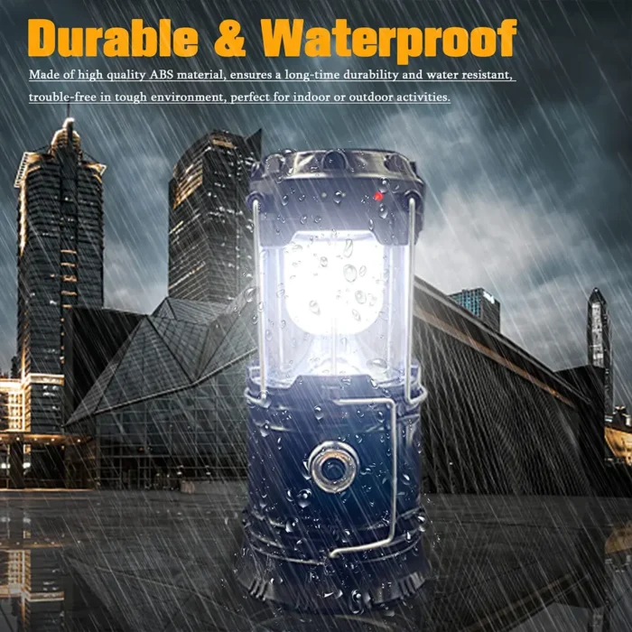 Solar & USB Rechargeable LED Camping Lantern - Image 2