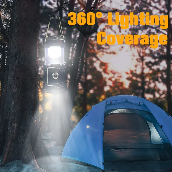 Solar & USB Rechargeable LED Camping Lantern - Image 3