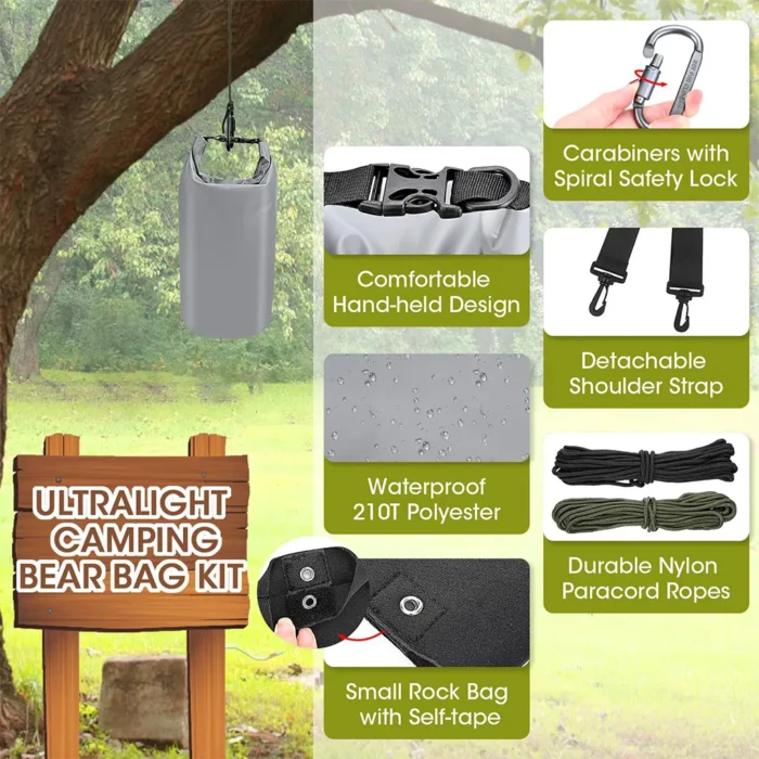 10L Waterproof Bear Bag Hanging System Kit - Image 5