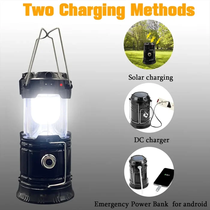 Solar & USB Rechargeable LED Camping Lantern - Image 5