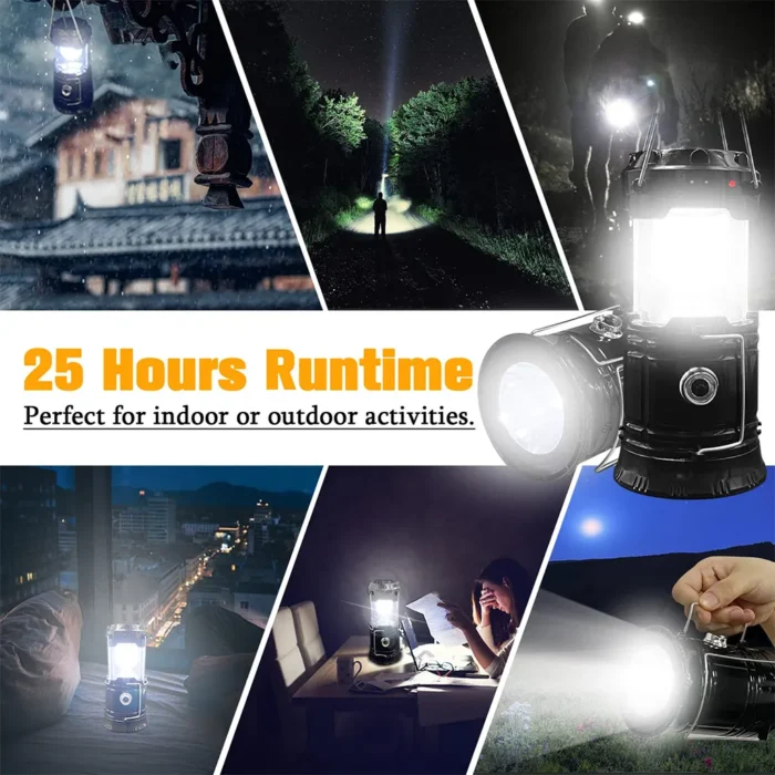 Solar & USB Rechargeable LED Camping Lantern - Image 4